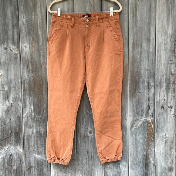 NWOT PAIGE Mayslie Pleated Cotton Twill Jeans in Vintage Mocha Womens 30 Joggers - Picture 13 of 16